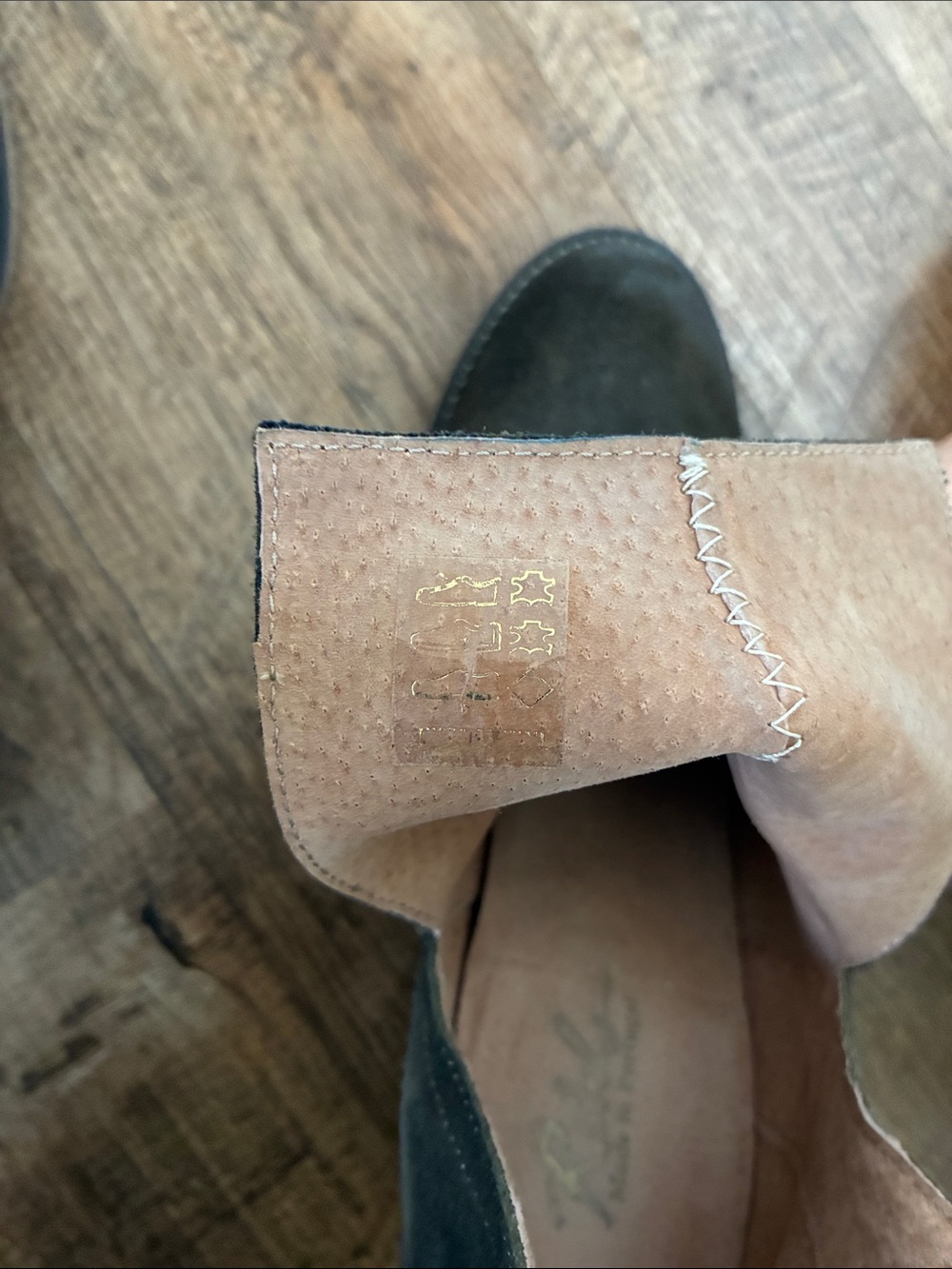 Rebels Olive Green Suede Boots with Stacked Heel - Picture 4 of 9